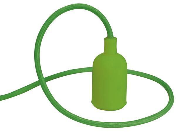 DESIGN LAMPHOUDER MET TEXTIELKABEL - GROEN - Afbeelding 4