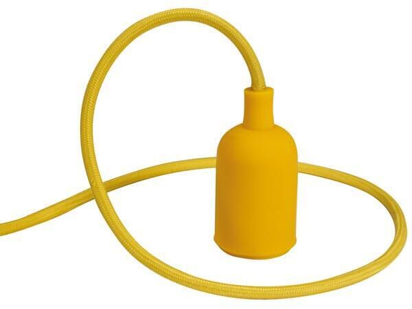 DESIGN LAMPHOUDER MET TEXTIELKABEL - GEEL - Afbeelding 3