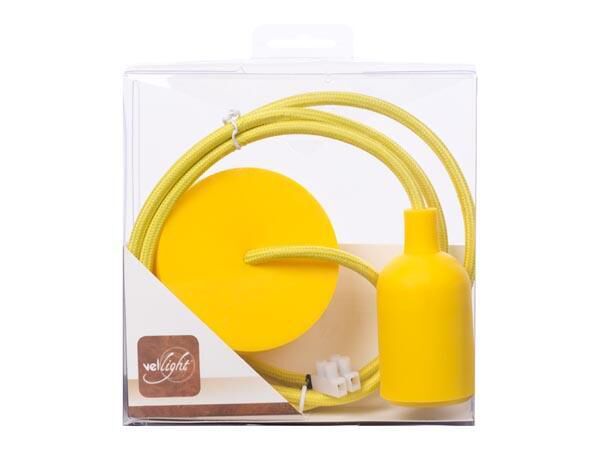 DESIGN LAMPHOUDER MET TEXTIELKABEL - GEEL - Afbeelding 5