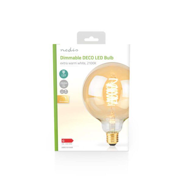 LED-Filamentlamp E27 | G125 | 3.8 W | 250 lm | 2100 K | Dimbaar | Extra Warm Wit | Retrostijl - Afbeelding 3
