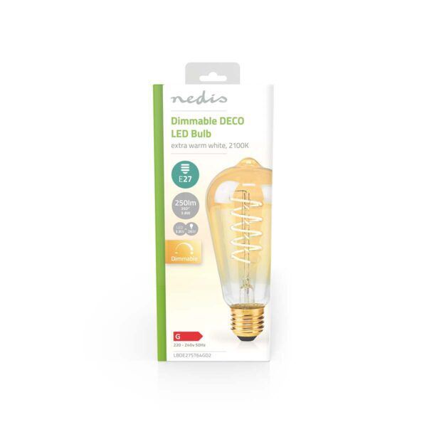 LED-Filamentlamp E27 | ST64 | 3.8 W | 250 lm | 2100K | Dimbaar | Extra Warm | Retrostijl - Afbeelding 3