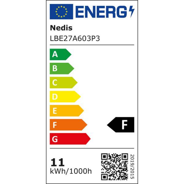 3 Stuks LED-Lamp | A60 | E27 | 11 W | 1055 lm | 2700K | Warm Wit - Afbeelding 3