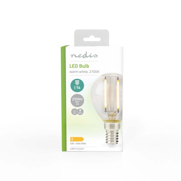 LED kogellamp E14 | G45 | 2 W | 250 lm | 2700K | Warm Wit - Afbeelding 3