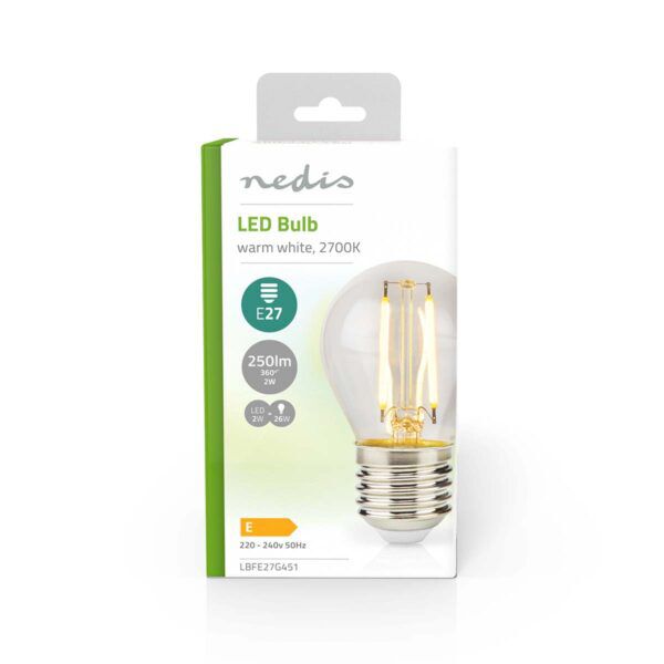 LED-kogellamp E27 | G45 | 2 W | 250 lm | 2700K - Afbeelding 3