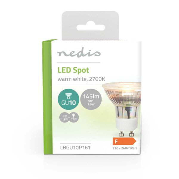 Nedis LED-Lamp GU10 | Spot | 1.9 W | 145 lm | 2700K - Afbeelding 3