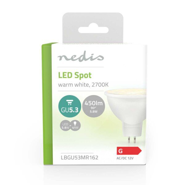Nedis LED-Lamp GU5.3 | Spot | 5.8 W | 450 lm | 2700K - Afbeelding 3