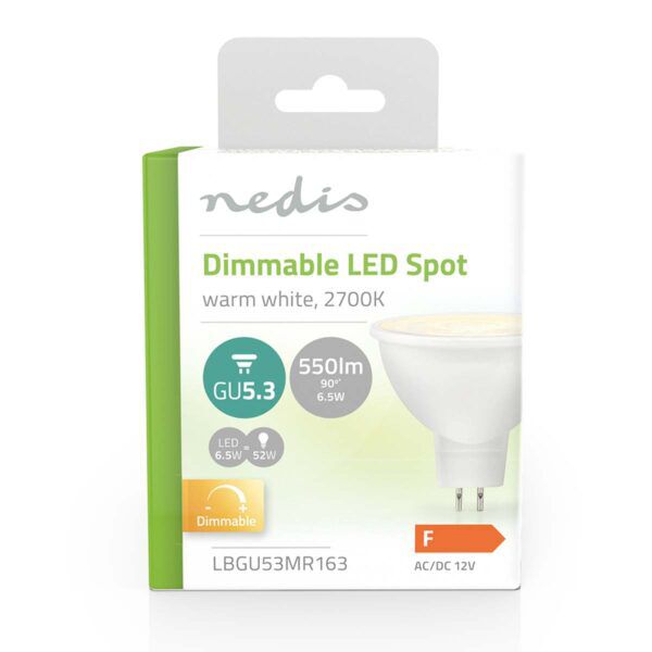 Nedis LED-Lamp GU5.3 | Spot | 6.5 W | 550 lm | 2700K | Dimbaar - Afbeelding 3