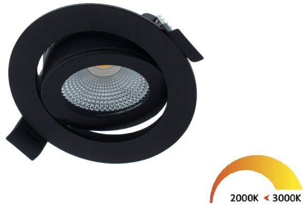 LED inbouwspot 5W DimToWarm 82mm 60gr rond verstelbaar zwart - Afbeelding 2