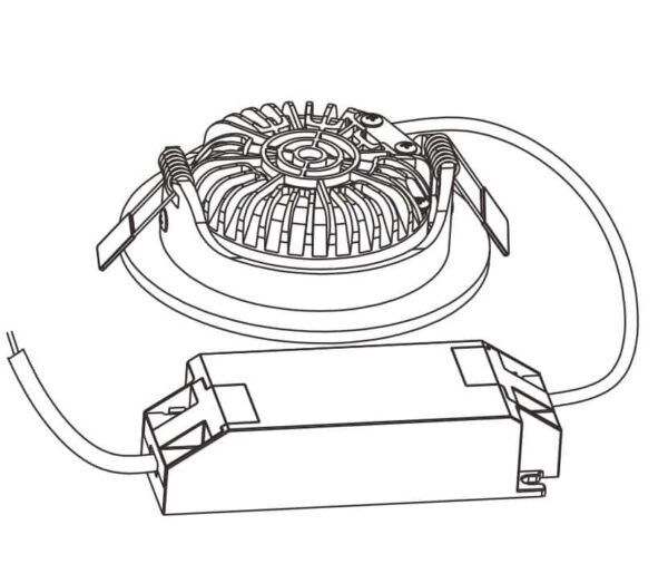 LED inbouwspot 5W DimToWarm 82mm 60gr rond verstelbaar zwart - Afbeelding 6
