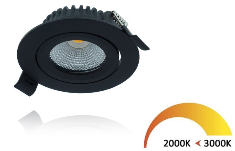 Product thumbnail LED inbouwspot 5W DimToWarm 82mm 60gr rond verstelbaar zwart