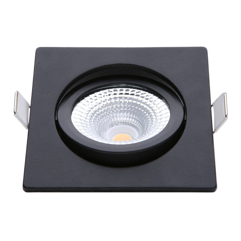 Product thumbnail LED inbouwspot 5W DimToWarm 85mm 36gr vierkant verstelbaar zwart