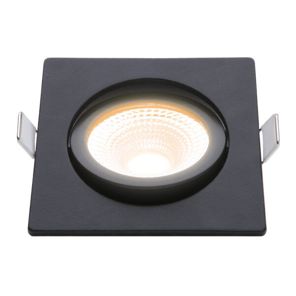 LED inbouwspot 5W DimToWarm 85mm 36gr vierkant verstelbaar zwart - Afbeelding 4