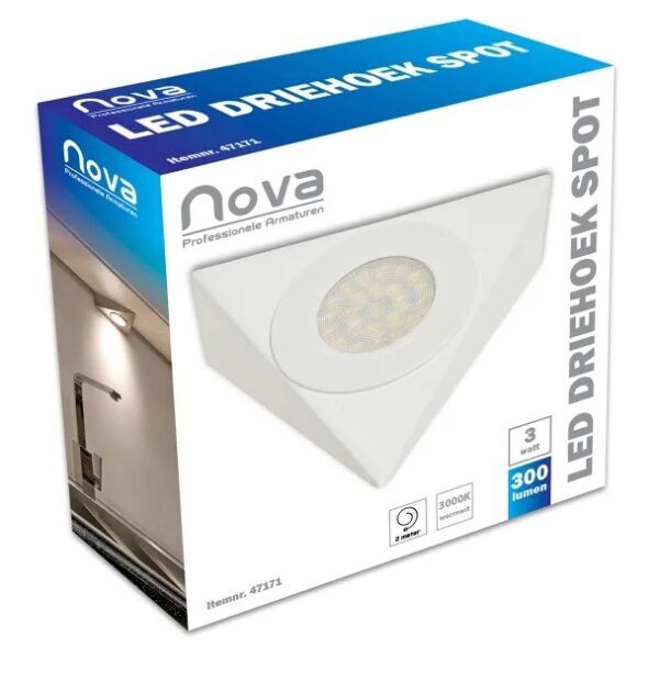 LED Opbouw Driehoekspot Wit 300LM 3Watt - Afbeelding 3