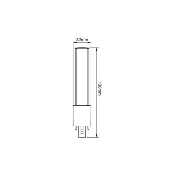 LED PL-S 2.8W 2700K Zeer Warm Wit 2-Pin - vervangt 5W - Afbeelding 2