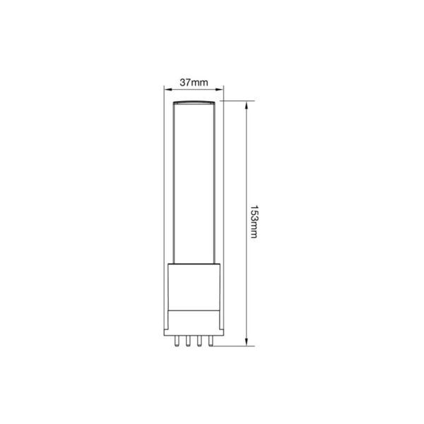 LED PL-S 4.3W 4000K Koud Wit - 4-Pin - vervangt 9W - Afbeelding 2
