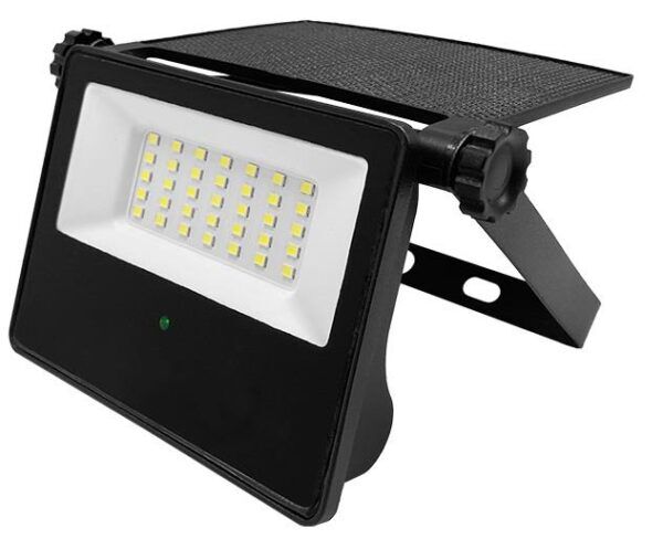 LED Solar Bouwlamp 10W 6000K IP65 zwart - Afbeelding 2