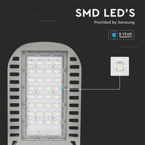 LED Straatlamp SLIM 50W 4000K grijs 6850 Lumen - Afbeelding 4