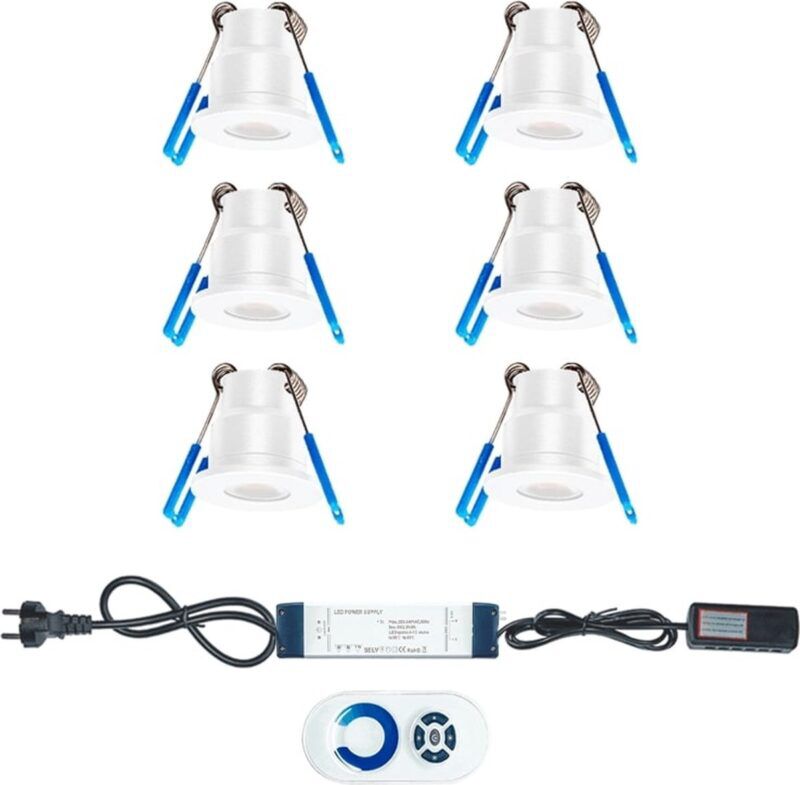 Product thumbnail LED VERANDA SPOTS | 6 STUKS + AFSTANDSBEDIENING | WIT | IP65