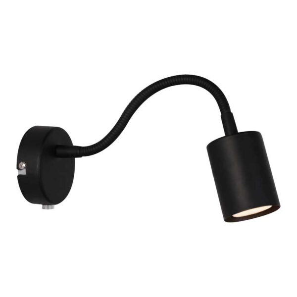 NORDLUX LED WANDLAMP EXPLORE FLEX GU10 MET SCHAKELAAR ZWART