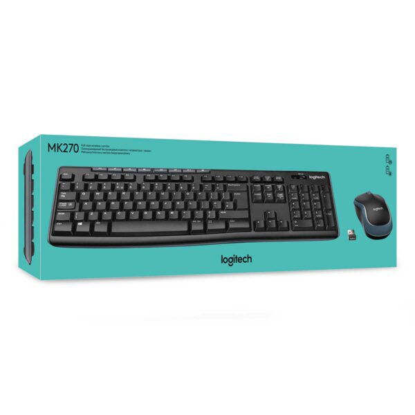 MK270 Draadloze Muis en toetsenbord Multimedia US International Zwart/Zilver - Afbeelding 2