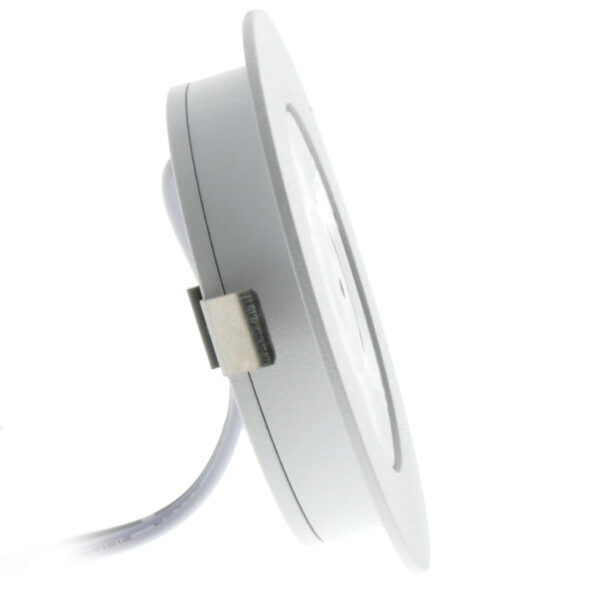 Meubelinbouwspot 12Vac wit metaal met vaste dimbare 3W LED-lamp - Afbeelding 3