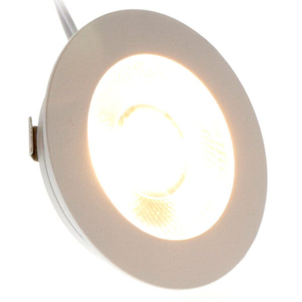 Meubelinbouwspot 12Vac wit metaal met vaste dimbare 3W LED-lamp - Afbeelding 6