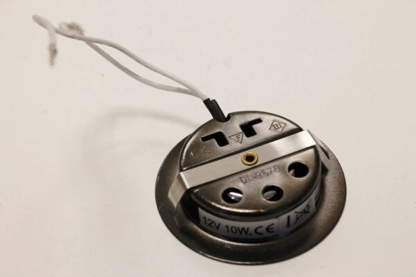 Meubelinbouwspot geborsteld brons, 12V 10W halogeenlamp G4-fitting - Afbeelding 3