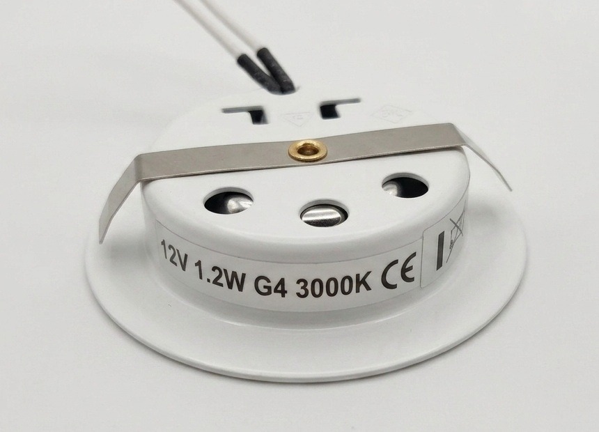 Meubelinbouwspot | Wit | Incl. 12V LED-lamp | 1.2W | G4-fitting | 3000K - Afbeelding 3