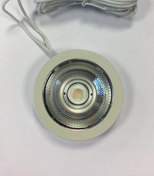 Meubelinbouwspot 12Vac wit metaal met vaste dimbare 3W LED-lamp - Afbeelding 4