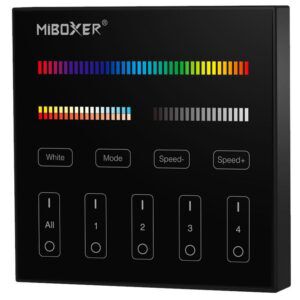 Mi-Light | 4-Zones Paneelafstandsbediening | RGB+CCT | Zwart
