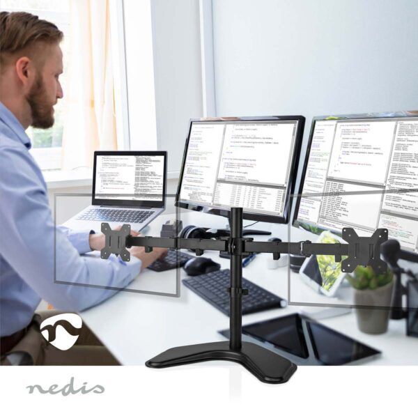Monitorbeugel voor Bureaus | 2 Schermen | 15 - 32 " | Draai- en Kantelbaar - Afbeelding 2