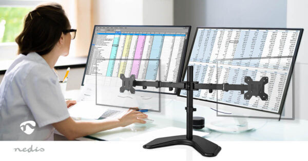Monitorbeugel voor Bureaus | 2 Schermen | 15 - 32 " | Draai- en Kantelbaar - Afbeelding 12