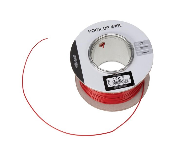 Product thumbnail Montagesnoer massief 100 meter - 0.2 mm² - rood