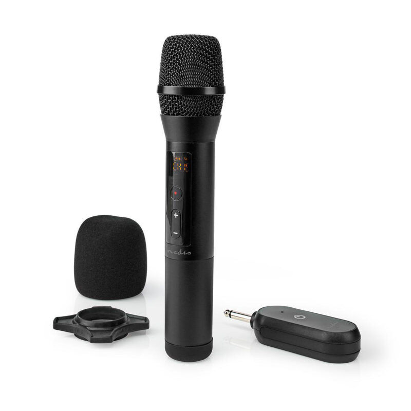 Product thumbnail Draadloze Microfoonset | 20 Kanalen | 1 Microfoon | Cardiode | 70 Hz - 13 kHz | 1000 Ohm | -95 dB | Volumebediening | Zwart