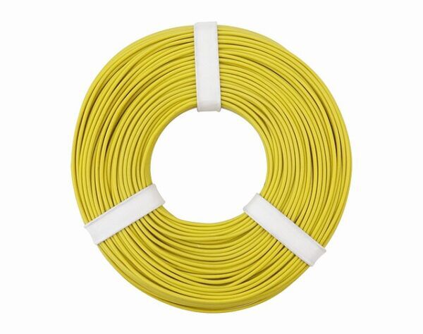Soepel Montage snoer 0,25mm² geel 10 meter