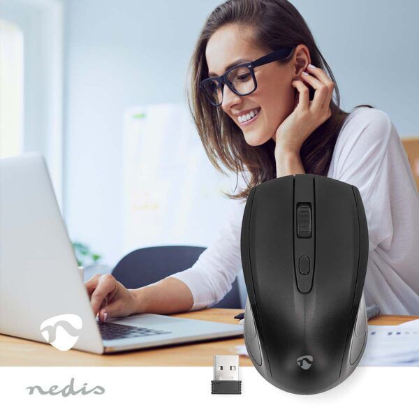 Muis | Draadloos | 800 / 1200 / 1600 dpi | Instelbare DPI | Aantal knoppen: 4 | Tweehandig - Afbeelding 2