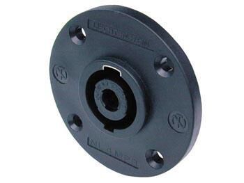 Product thumbnail NEUTRIK - SPEAKON CHASSISDEEL, 4-POLIG MANNELIJK, ZWART, D-FORMAAT, RONDE FLENS