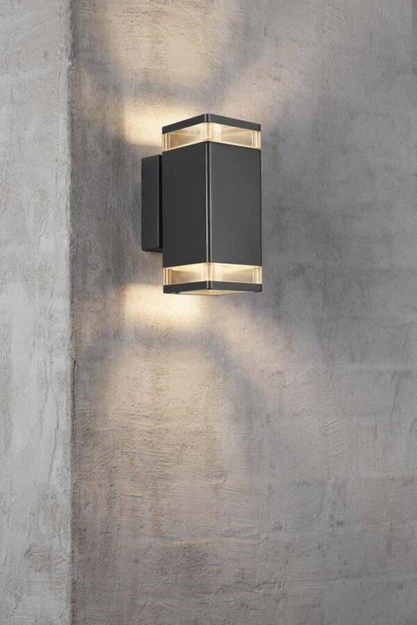 WANDLAMP ELM ZWART IP44 DUBBEL - Afbeelding 2