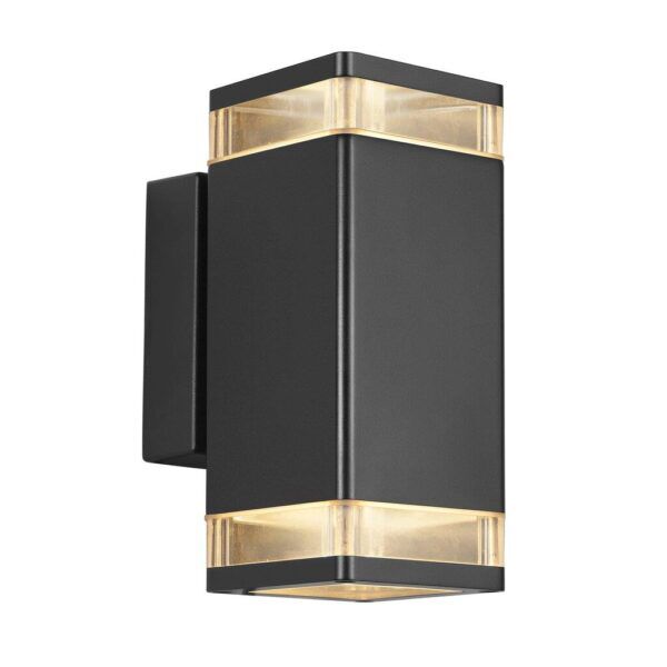 WANDLAMP ELM ZWART IP44 DUBBEL
