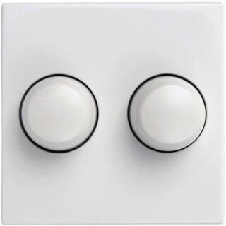 Product thumbnail Bedieningsknoppen t.b.v. duo dimmer voor GIRA ST55 zuiver wit glanzend