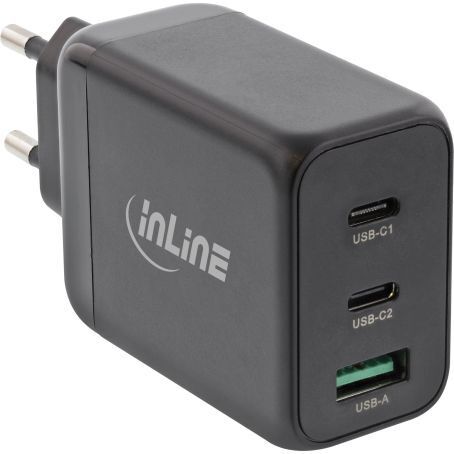 Product thumbnail USB Snellader | 65 W | 2.0 / 2.25 / 3.25 A | 1x USB-A / 2x USB-C