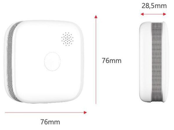 Optische mini rookmelder (2 stuks) koppelbaar + lithium batterij 5 jaar - Afbeelding 2