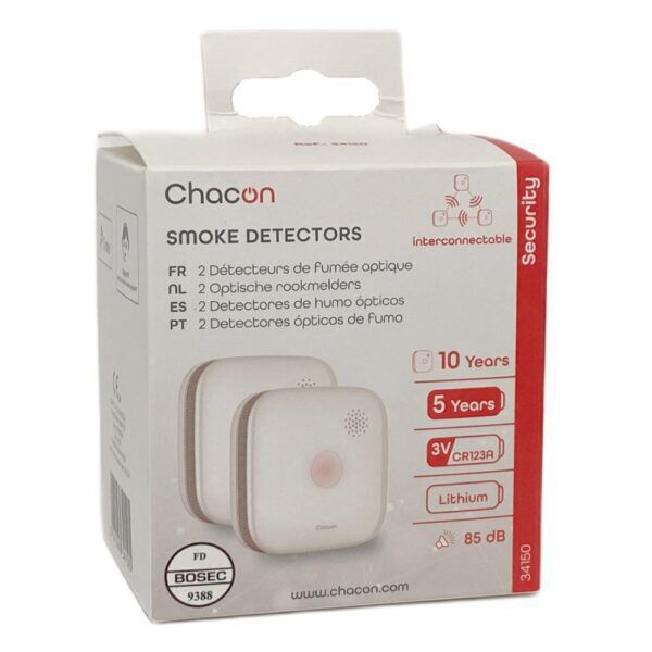Optische mini rookmelder (2 stuks) koppelbaar + lithium batterij 5 jaar - Afbeelding 3