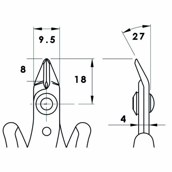 Zijkniptang afgeschuind 136 mm - Afbeelding 3