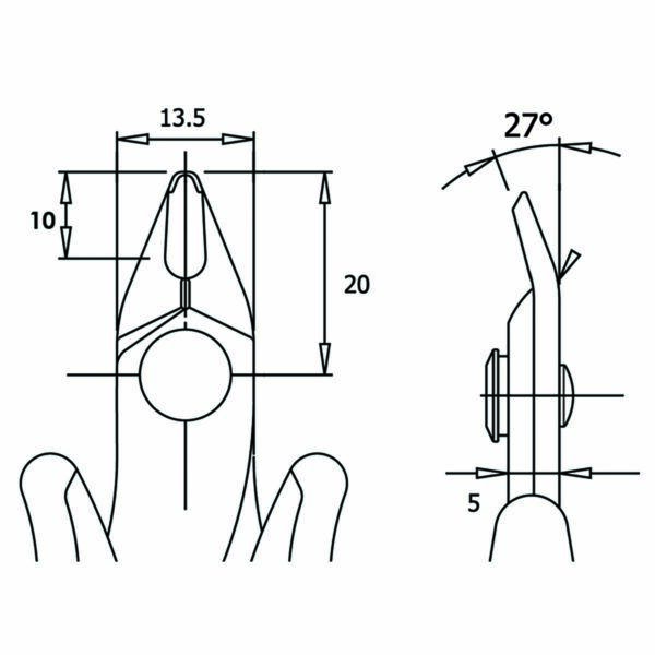 Zijkniptang 128 mm Precisie - Afbeelding 3