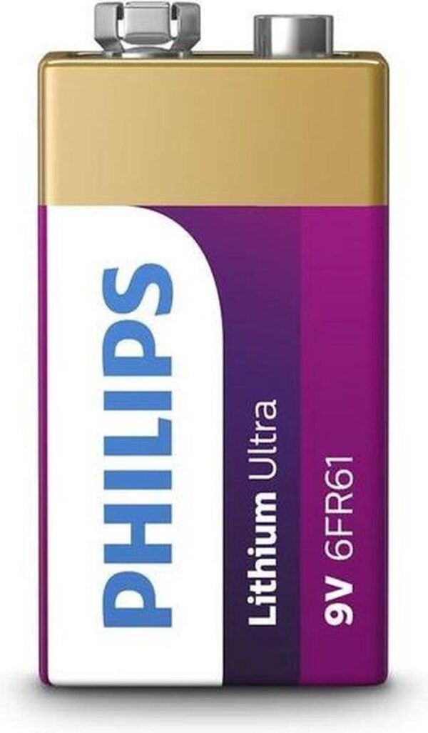 Philips Lithium Batterij 9V | 1-Blister | MN1604 | 6LR61 - Afbeelding 2