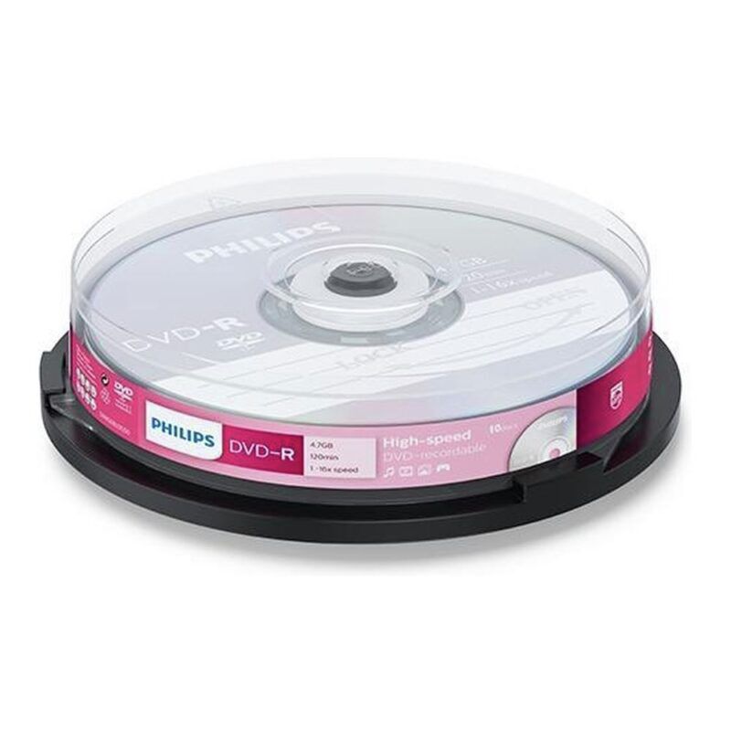 Product thumbnail Philips DVD-R 4.7Gb 16Xspeed Spindle 10 Stuks