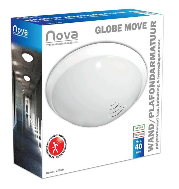 Plafond/wand armatuur E27 + sensor 330mm - Afbeelding 2