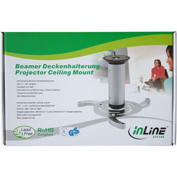 Plafondbeugel voor projectoren, hoogte 130/200 mm, max. 10 kg - Afbeelding 3