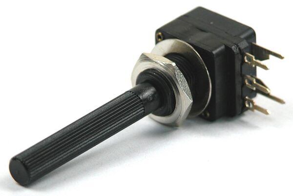 Potmeter met 6mm as plastic mono-lineair 500K + schakelaar